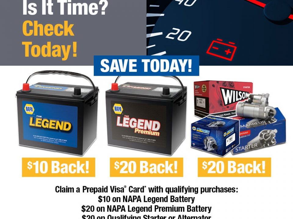 NAPA Car Battery rebate